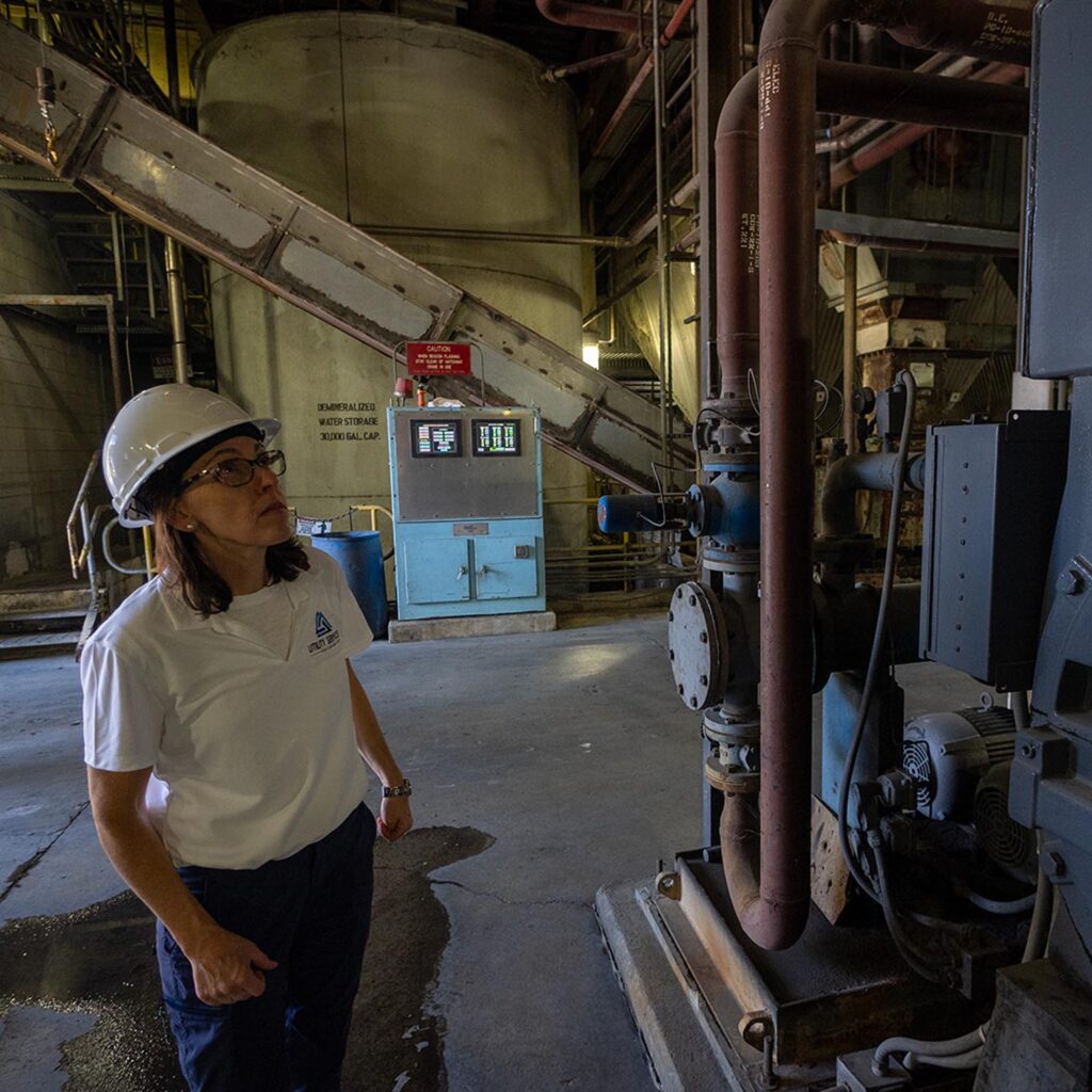 A picture of Maureen at a generator facility